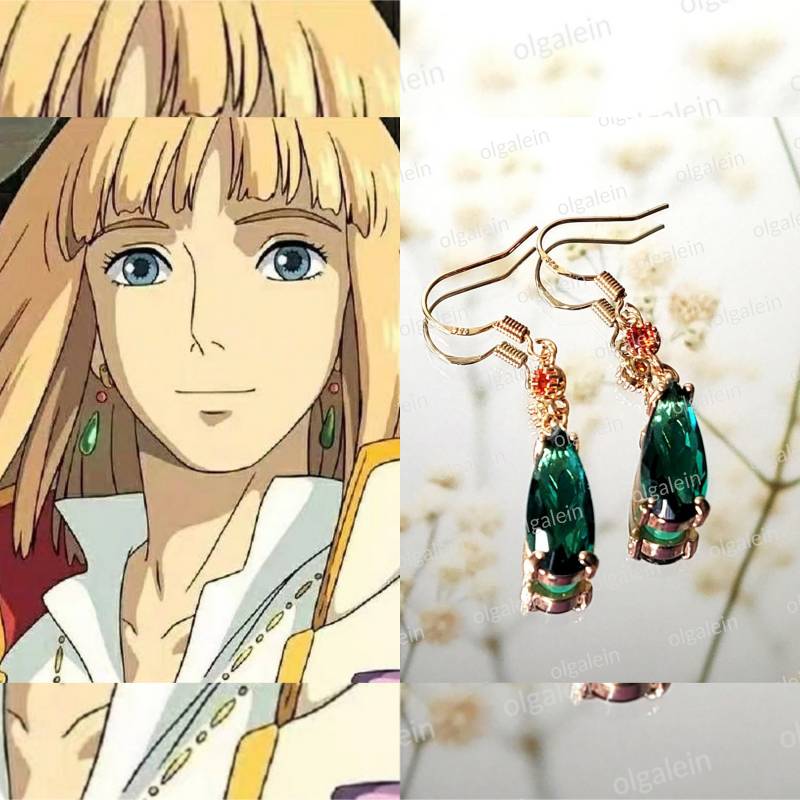 Howl'smoving Castle Inspirierte Anime Style Cosplay Howl Schmuck Ohrringe Silber 925 von OlgaLeins