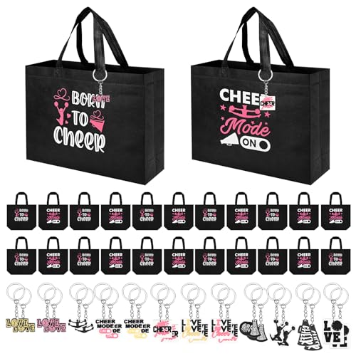 Cheerleader Geschenke Cheer Bag Reißverschluss Tragbare Cheer Make-up Tasche PVC Schlüsselanhänger Cheerleader Bulk Cheerleading Geschenke Cheer Schlüsselanhänger für Frauen Mädchen Cheerleader von Olgaa