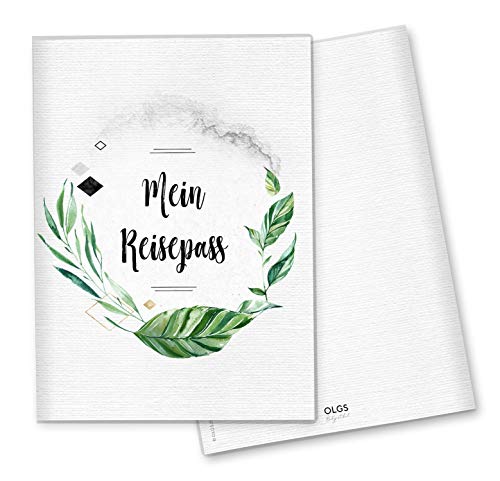 OLGS Reisepasshülle Tropical Green, Schutzhülle für Dokumente & Reisepass ohne Personalisierung von Olgs