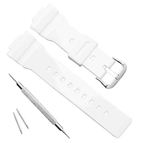 Wasserdichtes Ersatzarmband aus natürlichem Harz für Casio Damen BA-111 BA-110 BA-112 BA-120 BA-125 Baby-G Analog-Digital von OliBoPo