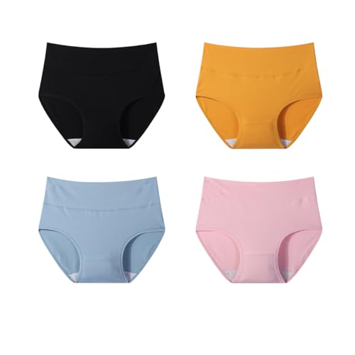 Oliaekd Damen Unterhosen Baumwolle Stretch Slips Hohe Taille Weiche Unterwäsche Frauen 4er Pack Oliaekd Damen Unterhosen Baumwolle Stretch Slips Hohe Taille Weiche Unterwäsche Frauen 4er Pack von Oliaekd