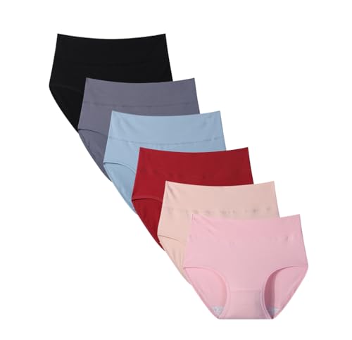 Oliaekd Unterhosen Damen Stretch Baumwolle Hohe Taille Slips Weich Unterwäsche Panties 6er Pack Oliaekd Unterhosen Damen Stretch Baumwolle Hohe Taille Slips Weich Unterwäsche Panties 6er Pack von Oliaekd