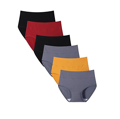 Oliaekd Unterhosen Damen Stretch Baumwolle Hohe Taille Slips Weich Unterwäsche Panties 6er Pack Oliaekd Unterhosen Damen Stretch Baumwolle Hohe Taille Slips Weich Unterwäsche Panties 6er Pack von Oliaekd