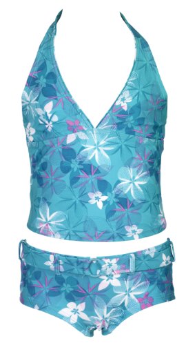 Olibia Mar - moderner Mdchen Tankini mit Panty-Short, trkis -- Oeko-Tex Standard 100, trkis bunt, 140 von Olibia Mar