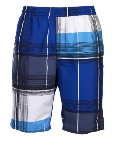 Olibia Mar: Moderne Jungen Badeshort - Gemustert in blau und weiß in Größe 176 von Lupsty