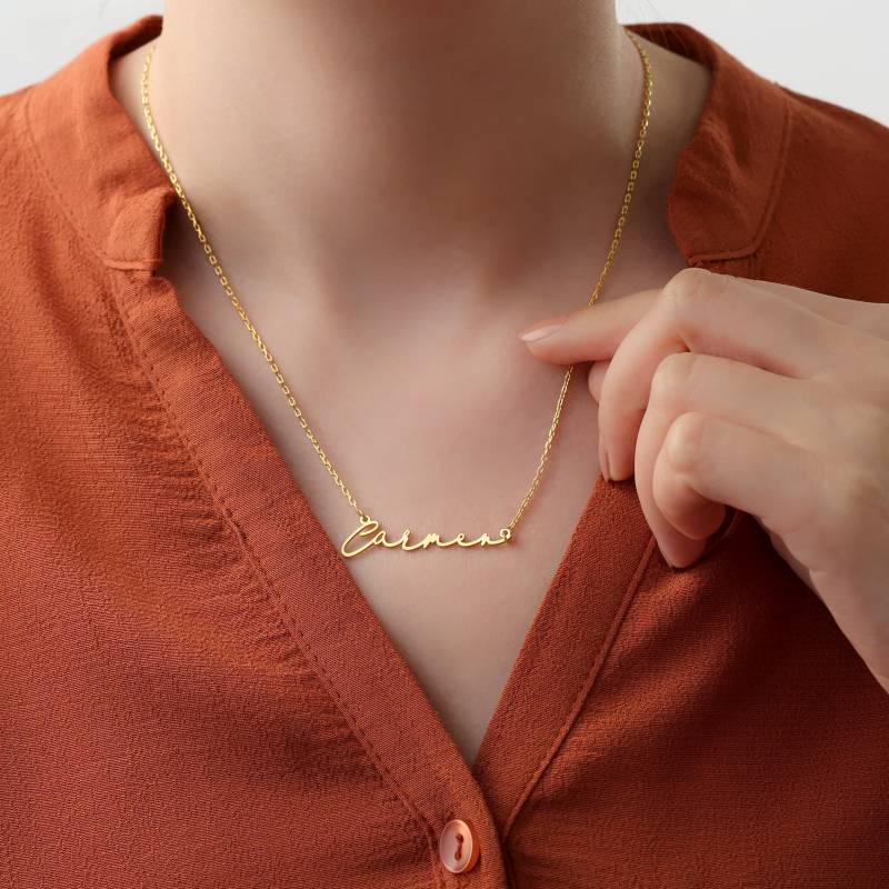 Handschrift Silber Namen Halskette, Minimalist Name Benutzerdefinierte Schreibschrift Personalisierte Geschenke, Weihnachtsgeschenke von OligerCo