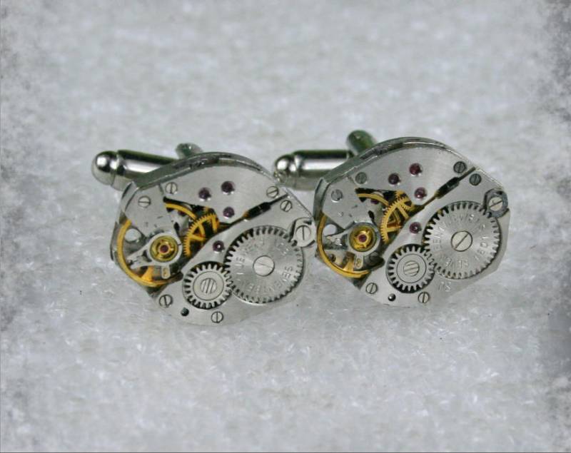 Vintage Steampunk Uhrwerk Manschettenknöpfe, Schmuck von Olisava