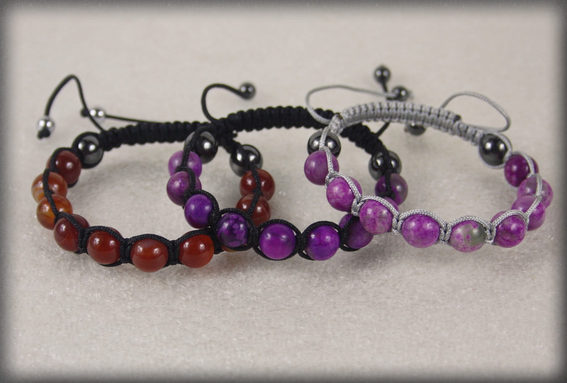 Sale...schöne Handgemachte Shamballa Armband Mit Achat Onyx Perlen Und Schnur, Stein von Olisava