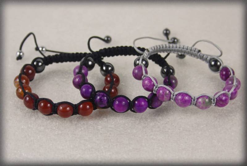 Sale...schöne Handgemachte Shamballa Armband Mit Achat Onyx Perlen Und Schnur, Stein von Olisava