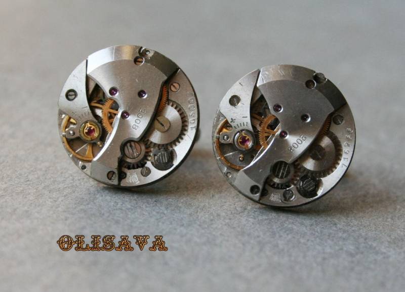 Sale...uhrwerk Manschettenknöpfe, Steampunk Manschettenknöpfe. Schmuck, Vintage Uhrwerk Manschettenknöpfe von Olisava