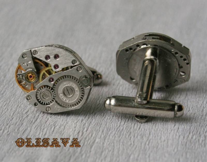 Sale...uhrwerk Manschettenknöpfe, Steampunk Manschettenknöpfe. Schmuck, Vintage Uhrwerk Manschettenknöpfe von Olisava