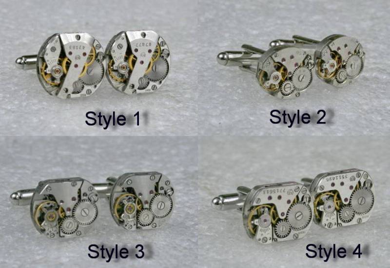 steampunk Uhrwerk Manschettenknöpfe, Vintage Schmuck von Olisava