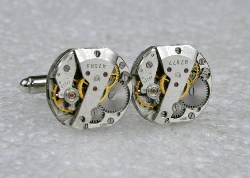 Sale...uhrwerk Manschettenknöpfe, Steampunk Manschettenknöpfe. Schmuck, Vintage Uhrwerk Manschettenknöpfe von Olisava