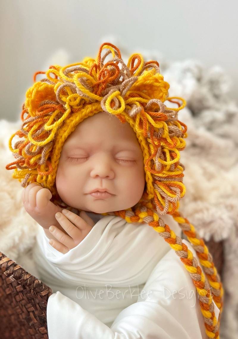 Leo Der Löwe - Neugeborenen Mütze Gehäkelt von OliveBerkleeDesigns