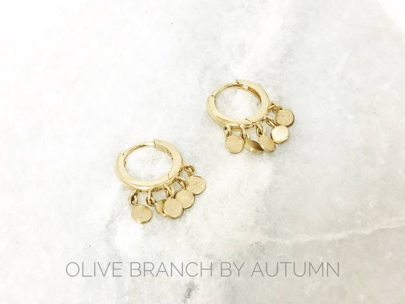 14K Solid Gold Huggie Hoop Ohrringe | Minimal Kleine Creolen Weißgold Rosengold 14K Solid Gold Huggie Hoop Ohrringe | Minimal Kleine Creolen Weißgold Rosengold von OliveBranchByAutumn