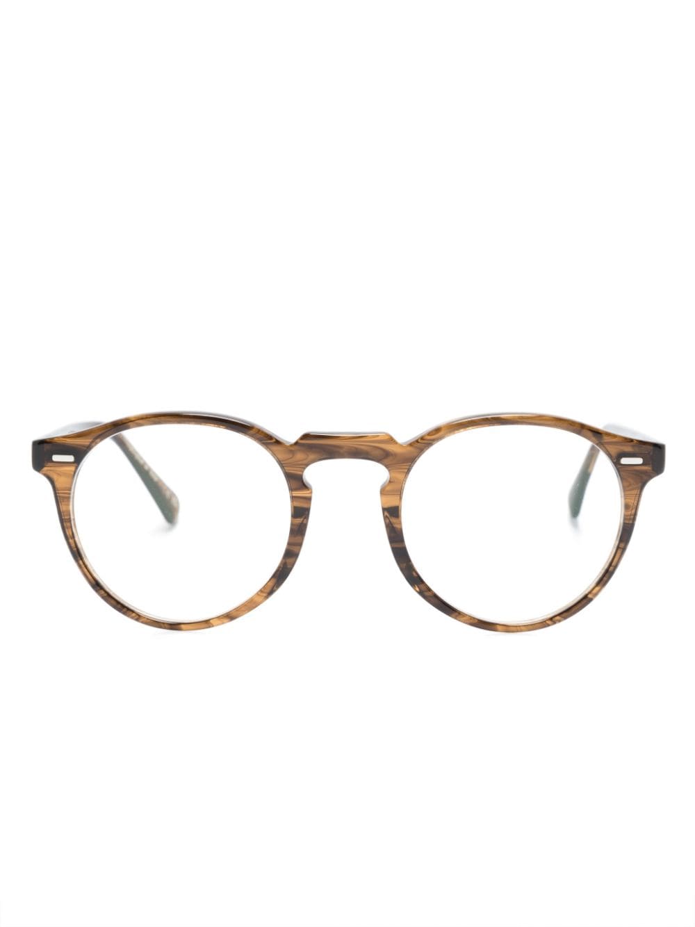 Oliver Peoples Gemusterte Brille mit rundem Gestell - Braun von Oliver Peoples