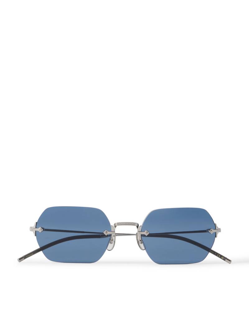 Oliver Peoples - TK-13 Round-Frame Rimless Silver-Tone Sunglasses - Men - Silver von Oliver Peoples