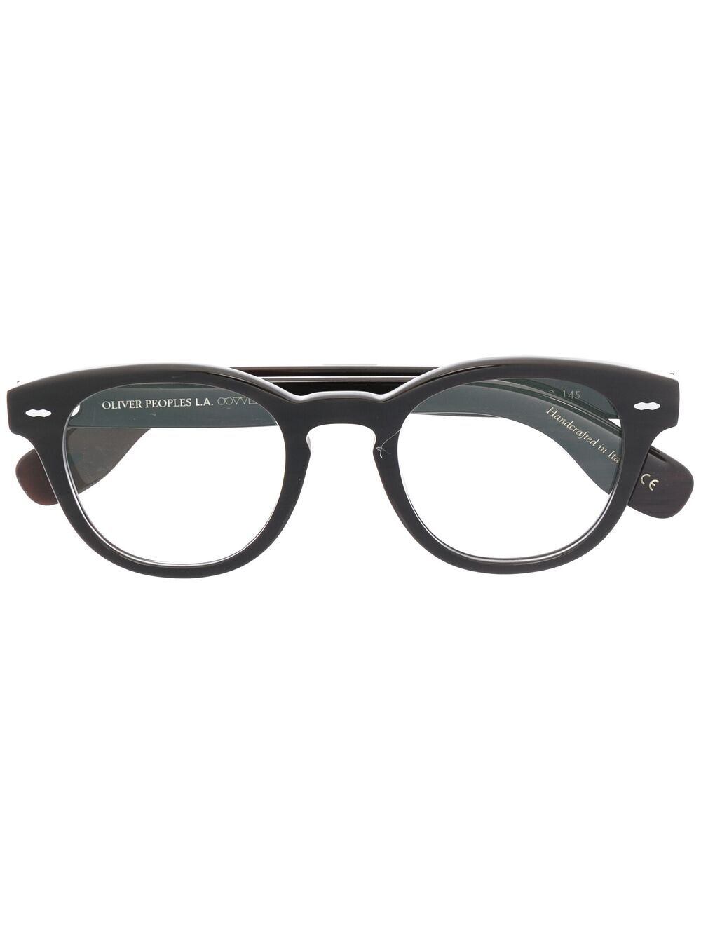 Oliver Peoples Brille mit rundem Gestell - Schwarz von Oliver Peoples