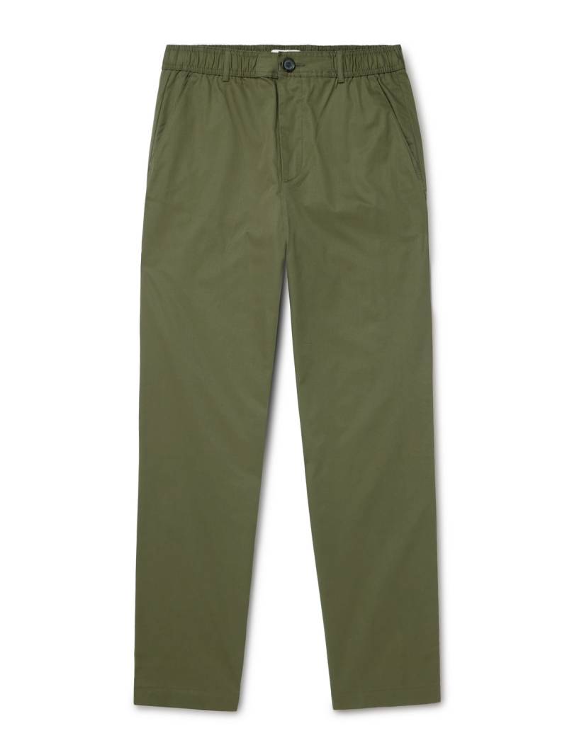 Oliver Spencer - Ashdown Straight-Leg Cotton-Twill Drawstring Trousers - Men - Green - XS von Oliver Spencer