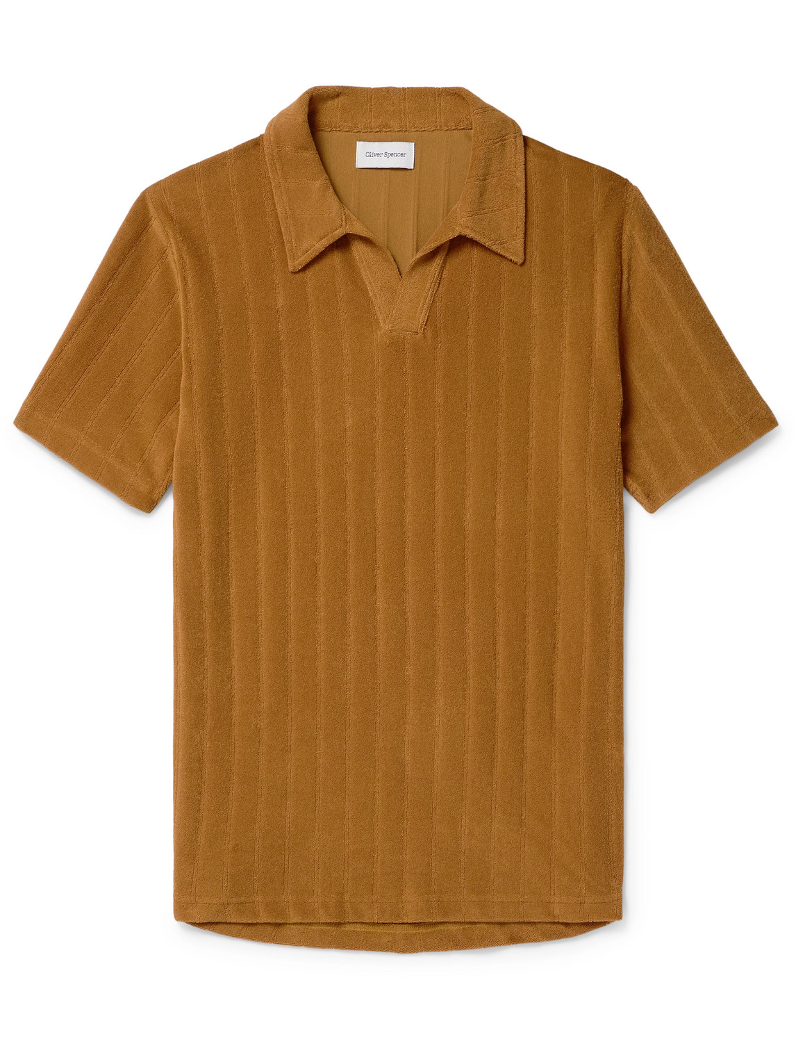 Oliver Spencer - Austell Striped Cotton-Blend Terry Polo Shirt - Men - Orange - XL von Oliver Spencer