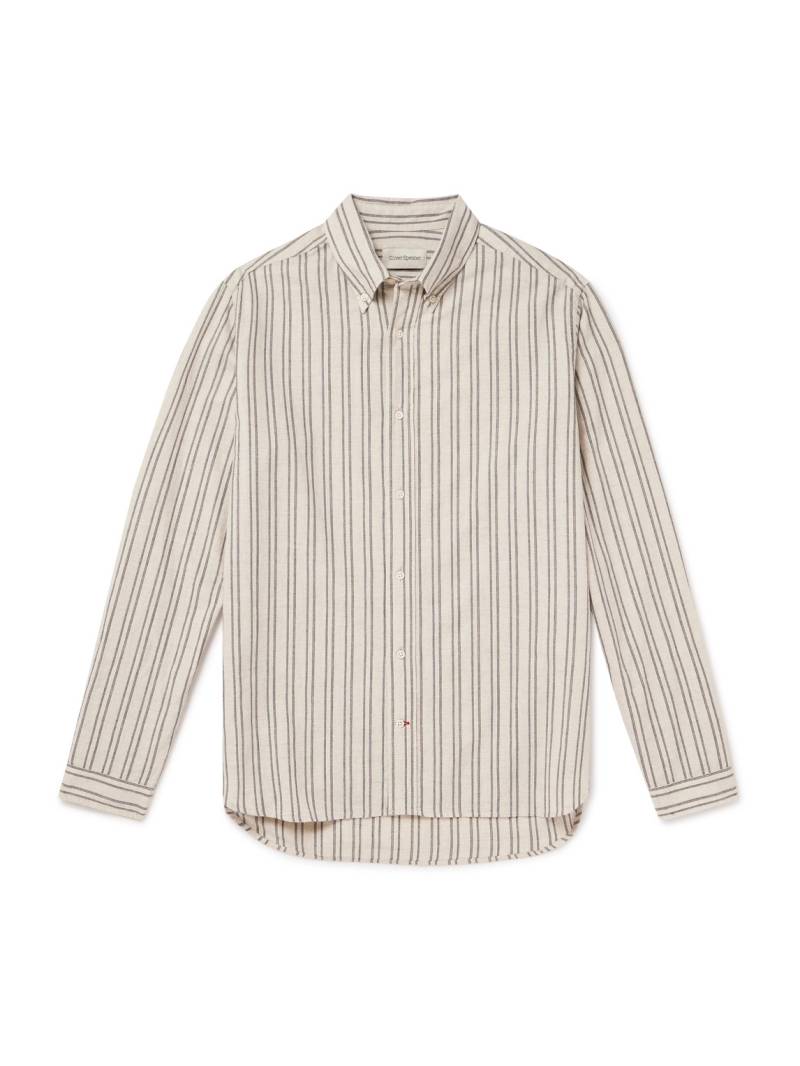 Oliver Spencer - Brook Button-Down Collar Striped Cotton Shirt - Men - Neutrals - UK/US 15.5 von Oliver Spencer