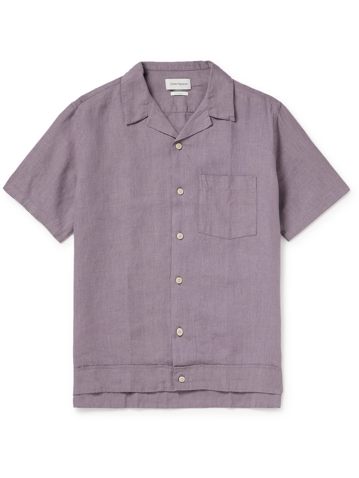Oliver Spencer - Camp-Collar Linen Shirt - Men - Purple - S von Oliver Spencer
