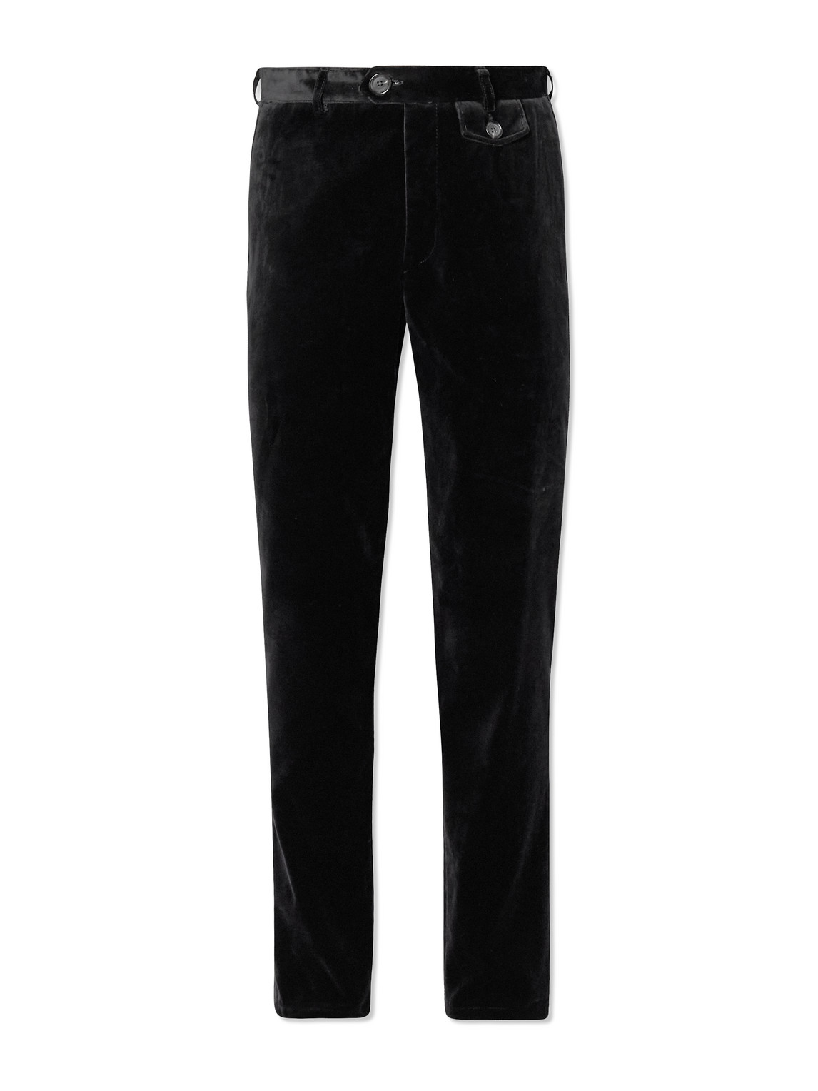 Oliver Spencer - Fishtail Slim-Fit Cotton-Velvet Suit Trousers - Men - Black - UK/US 32 von Oliver Spencer