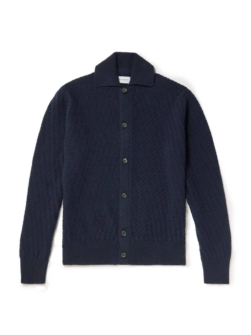 Oliver Spencer - Jarvis Jacquard-Knit Merino Wool Cardigan - Men - Blue - L von Oliver Spencer