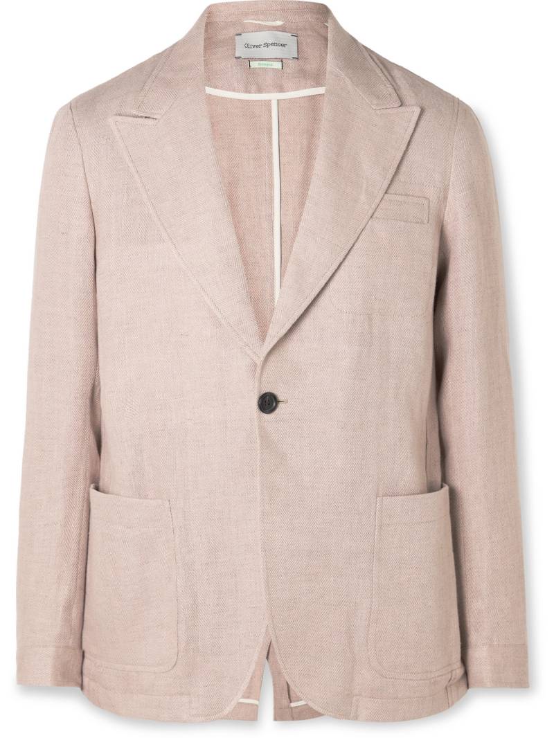 Oliver Spencer - Laurel Unstructured Herringbone Linen Suit Jacket - Men - Pink - UK/US 42 von Oliver Spencer