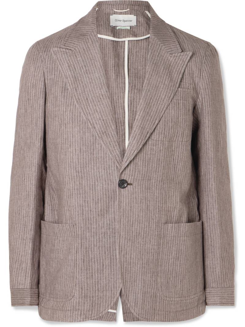 Oliver Spencer - Laurel Unstructured Striped Linen Suit Jacket - Men - Brown - UK/US 38 von Oliver Spencer