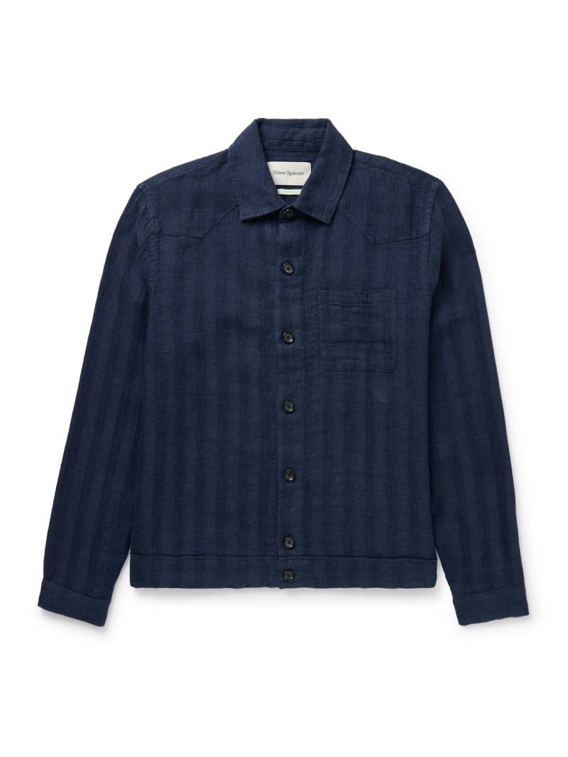 Oliver Spencer - Witley Striped Linen Overshirt - Men - Blue - XS von Oliver Spencer