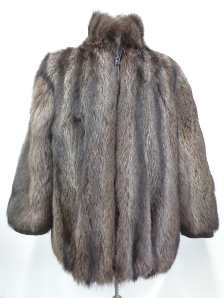 Aufgearbeiteter Neuer Waschbär Felljacke Mantel Für Männer Größe Alle Maßgefertigt von Oliverfurs
