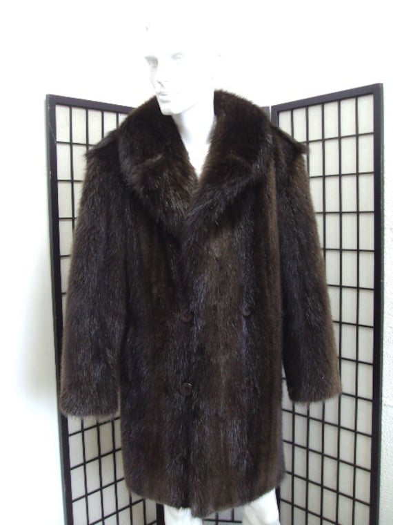 Brandneue Braun Elange Haarige Biber Pelz Mantel Für Männer Mann Größe Alle Maßgeschneidert von Oliverfurs