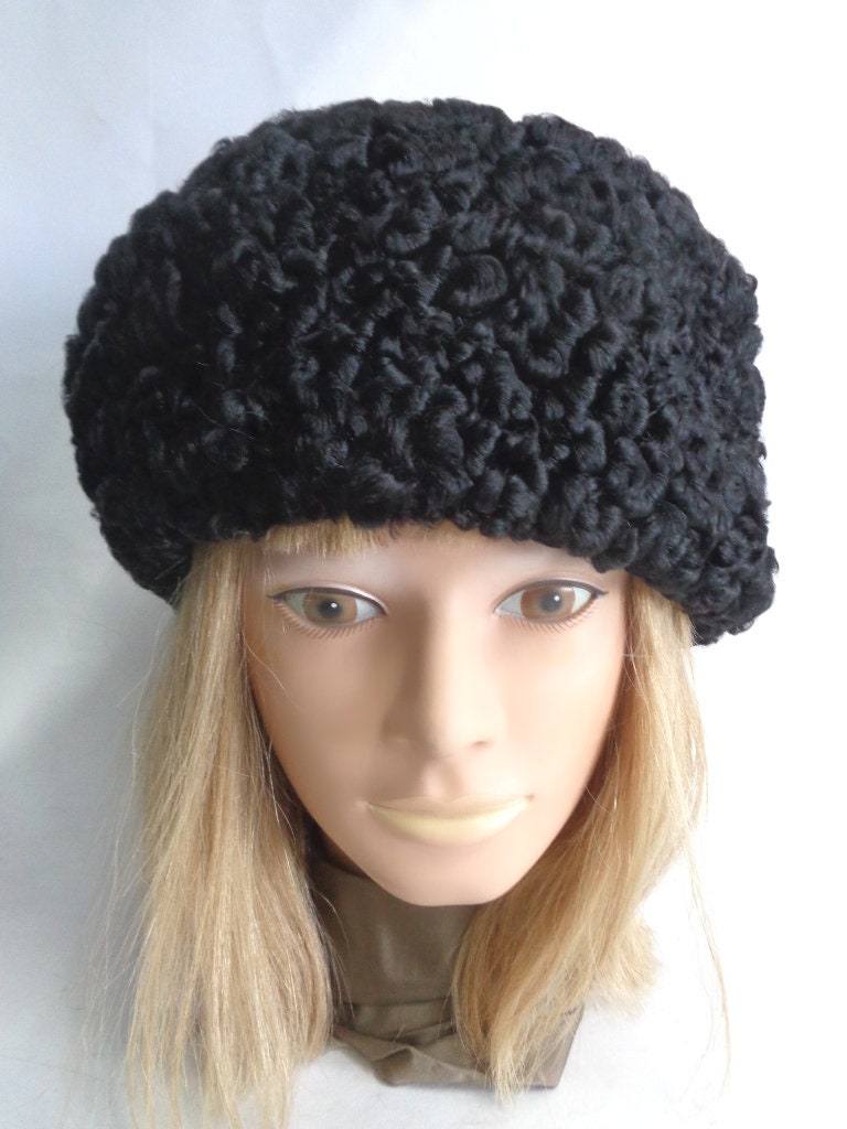 Refurbished New Black Lamm Hut Kappe Baskenmütze Stil Frauen Frau Größe Alle von Oliverfurs