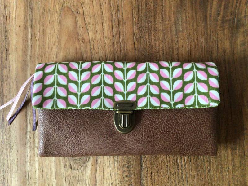 Geldbörse Kunstleder 19 cm Mit Steckverschluss, Portemonnaie, Große von OliveundMink