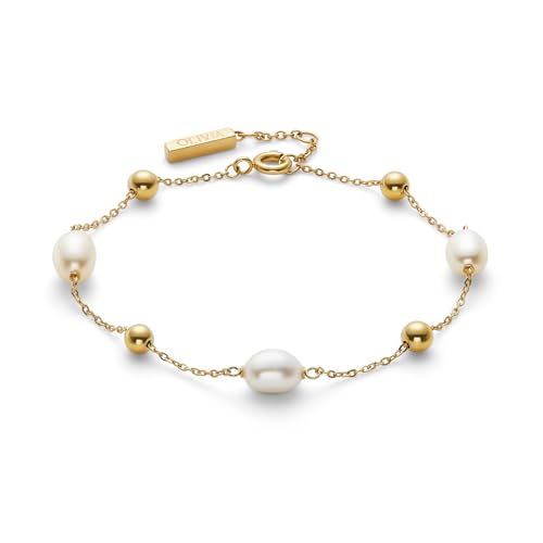 Olivia Burton Armband mit Schmuckperlen für Damen Kollektion BY THE SEA PEARL aus Gelbgold mit Süßwasserperlen - 24100202 von Olivia Burton
