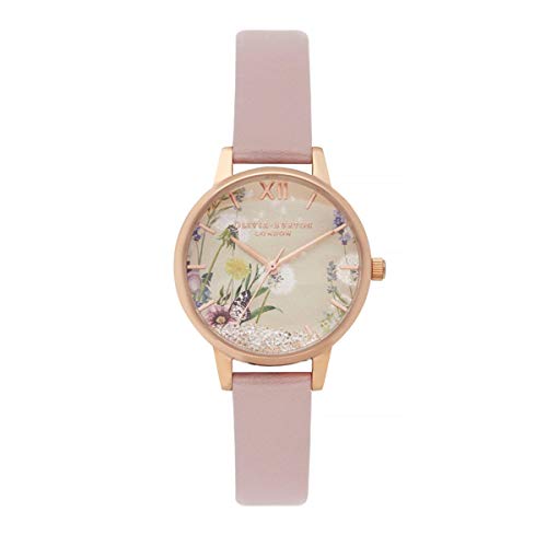 Olivia Burton Analog Quarzuhr für Damen mit Pinkes Veganes Lederarmband - OB16SG04 von Olivia Burton