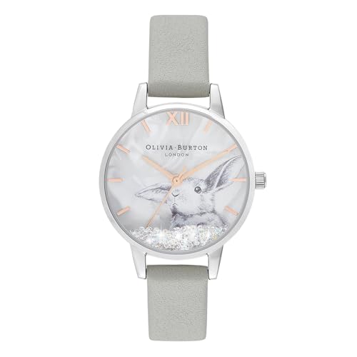 Olivia Burton Analog Quarzuhr für Damen Kollektion Winter Wonderland mit Graues Lederarmband - OB16WL86 von Olivia Burton
