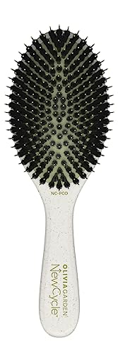 Olivia Garden NewCycle Runde vegane Wildschwein- und ionische Borsten, Kissen-Haarbürste und aus 100% recyceltem Material (außer Borsten und Kissen) von Olivia Garden