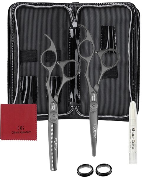Olivia Garden Silk Cut 2er-Set Matt Black 5,75'+ Effilier EUR von Olivia Garden