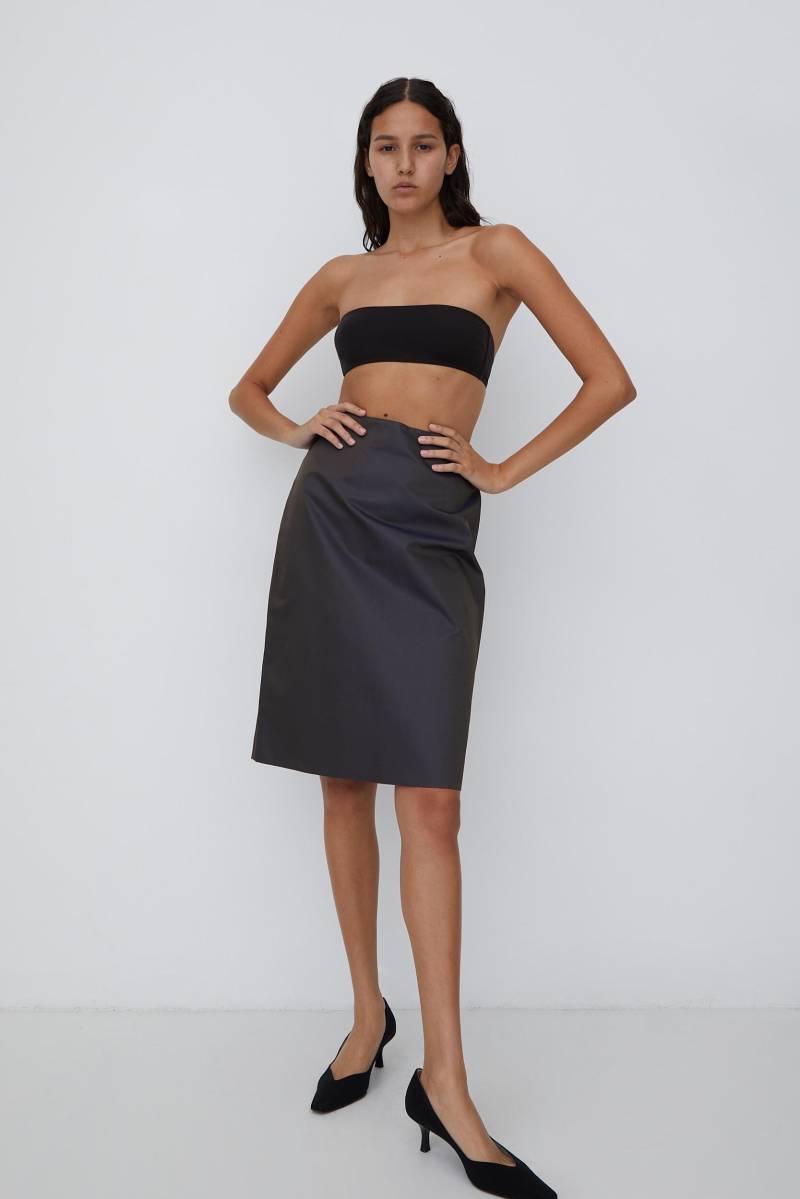 Calvin Klein Collection Seidenmischung Blau Und Schwarz Gedrehter Bleistiftrock Mit Hoher Taille. Hergestellt in Italien von OliviaLilaLahood