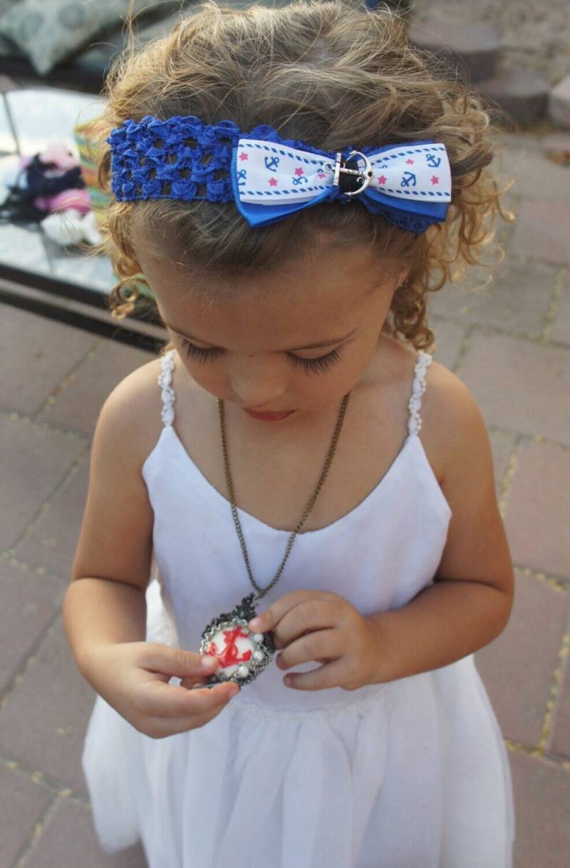 Olivia Paige - Pin Up Baby Mädchen Sailor Navy Anchor Bogen Säugling Stirnband von OliviaPaigeClothing