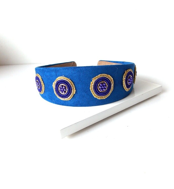 Royal Blue Verschönert Handgemachte Barock Stil Haarband von Oliviadivine