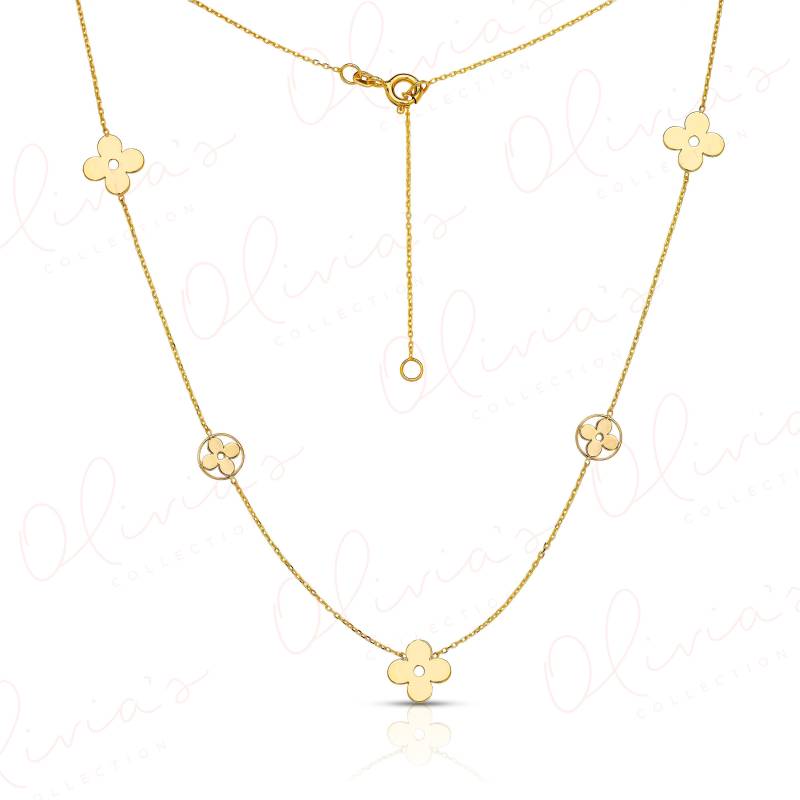 14K Gelbgold Ambra Thema Halskette 16 Bis 18 Zoll von OliviasCollectionInc