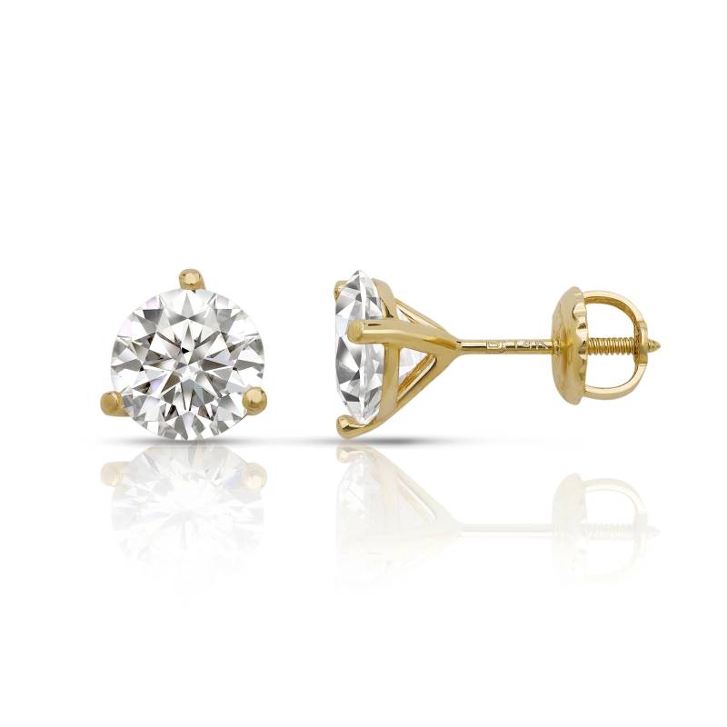 14K Gold Martini Cubic Zirconia Ohrstecker Sicherer Schraubverschluss von OliviasCollectionInc