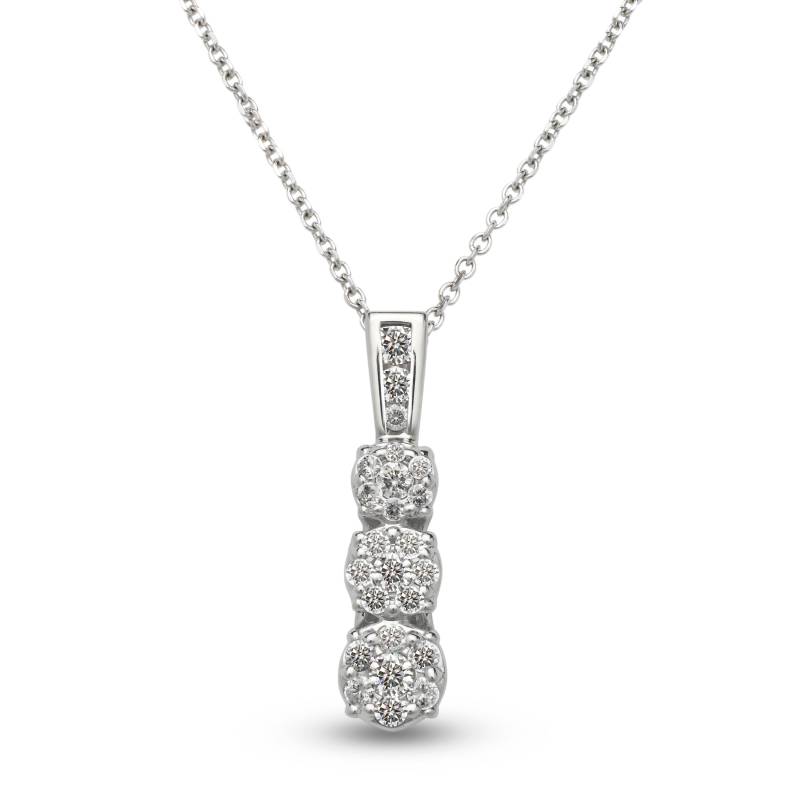 14K Weißgold Diamant Reise Anhänger Halskette von OliviasCollectionInc