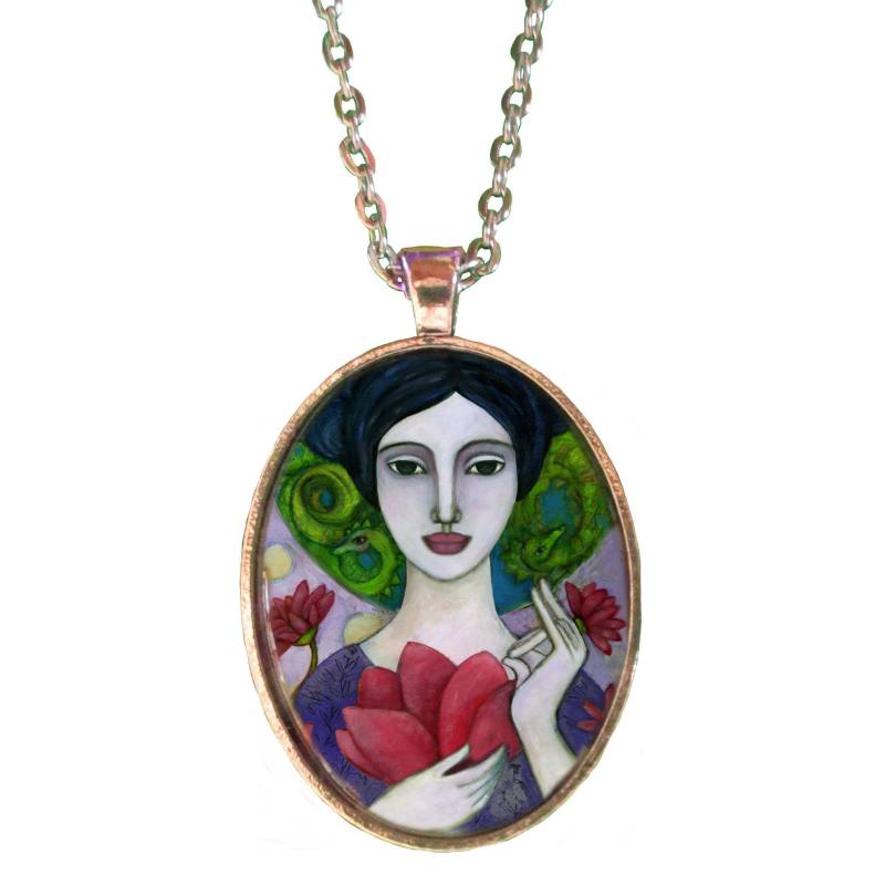 Quan Yin Göttin Anhänger Halskette Silber Kuan Schmuck Quan Yin Göttin Anhänger Halskette Silber Kuan Schmuck von OlivosARTstudio
