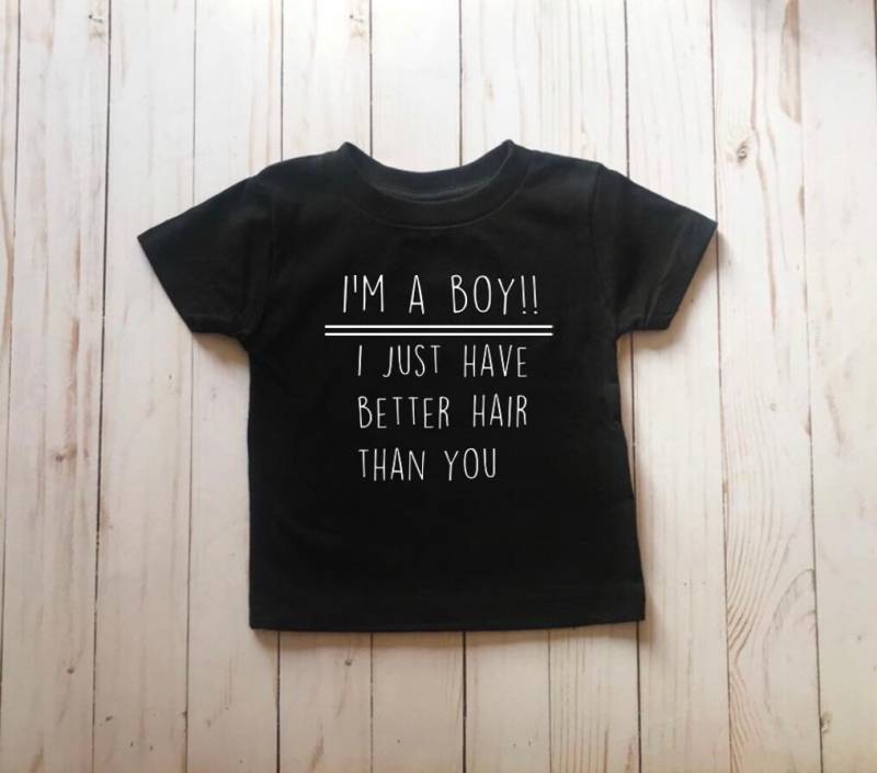 Kleinkind Langhaar T-Shirt | Ich Bin Ein Junge Kinder Shirt Lustige Kinderhemden von OlivrAndCo