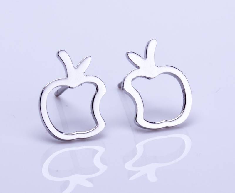 Apfel Ohrringe/ Silber Ohrstecker/ Schneewittchen Schmuck/ Apfel/Winzige Kleine |Metis von OlizzJewelry