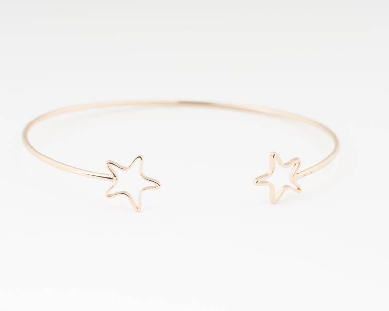 Gold Star Cuff Armband, Verstellbarer Armreif, Stapelschmuck von OlizzJewelry